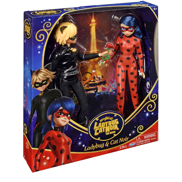 Set papusi MIRACULOUS Ladybug si Cat Noir MLB50198O, 4 ani+, multicolor