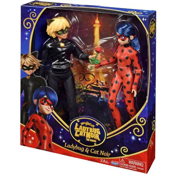 Set papusi MIRACULOUS Ladybug si Cat Noir MLB50198O, 4 ani+, multicolor