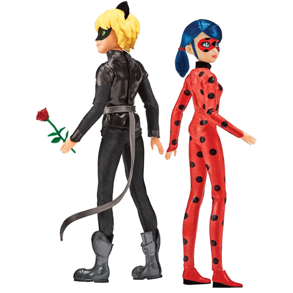 Set papusi MIRACULOUS Ladybug si Cat Noir MLB50198O, 4 ani+, multicolor