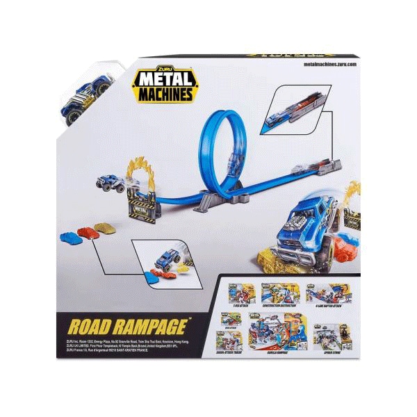 Pista cu masinuta ZURU Road Rampage MM6701O, 3 ani+, albastru-negru