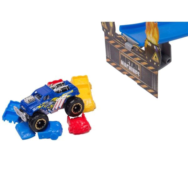 Pista cu masinuta ZURU Road Rampage MM6701O, 3 ani+, albastru-negru