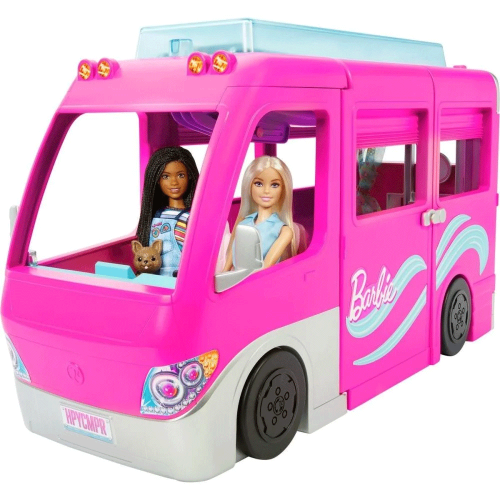 Set BARBIE Rulota de camping MTHCD46O, 3 ani+, multicolor 