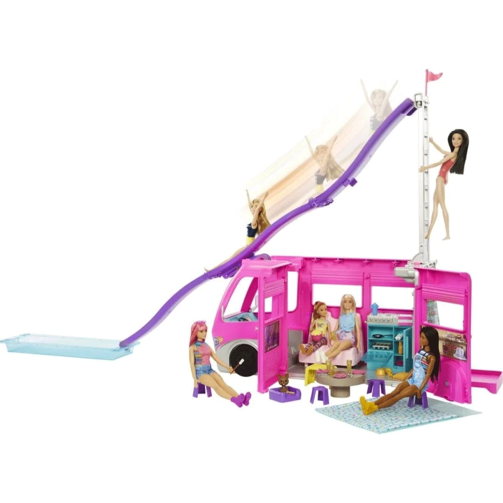Set BARBIE Rulota de camping MTHCD46O, 3 ani+, multicolor 