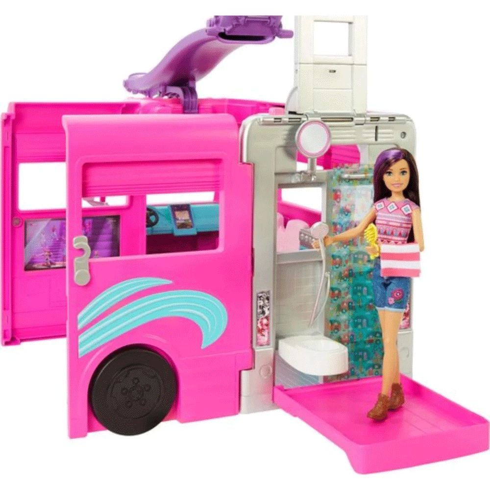 Set BARBIE Rulota de camping MTHCD46O, 3 ani+, multicolor 