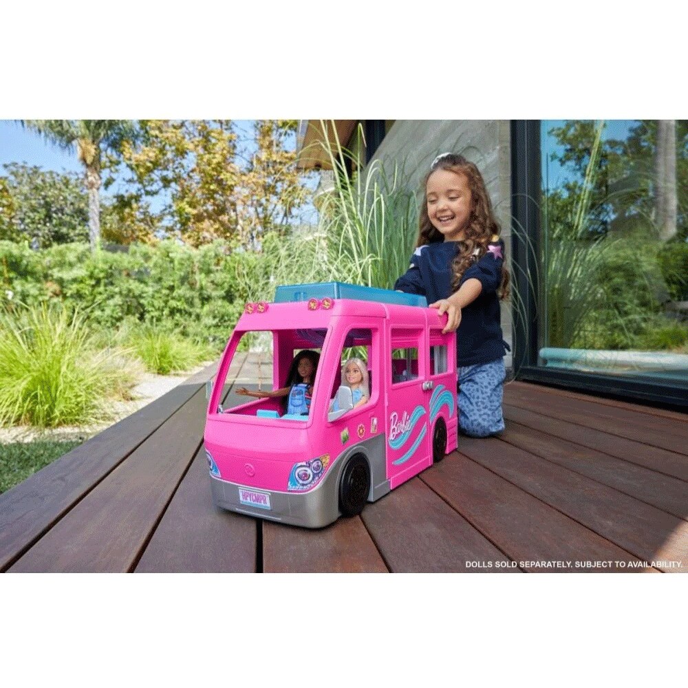 Set BARBIE Rulota de camping MTHCD46O, 3 ani+, multicolor 