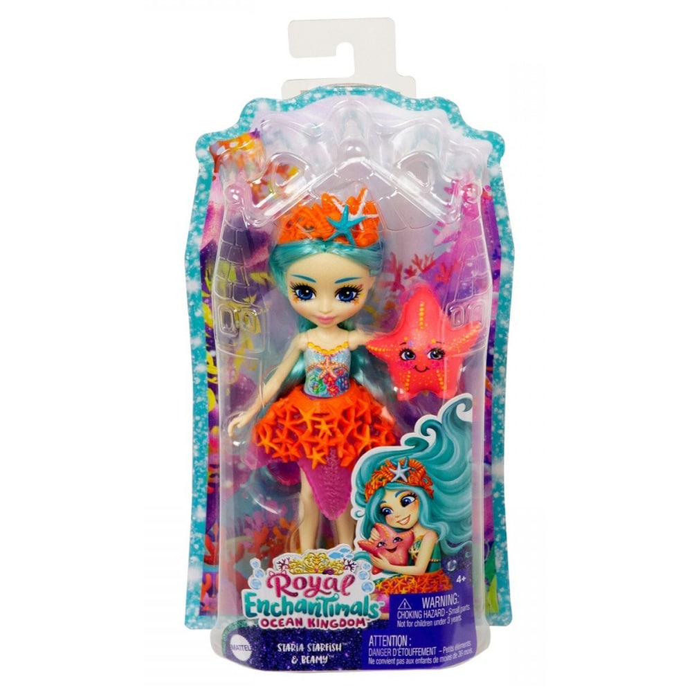 Set papusa ENCHANTIMALS Staria - Starfish&Beamy MTHCF69, 4 ani+, multicolor