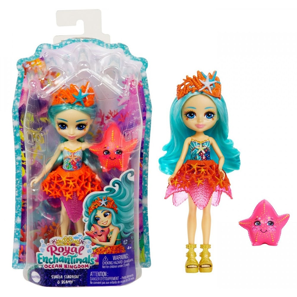 Set papusa ENCHANTIMALS Staria - Starfish&Beamy MTHCF69, 4 ani+, multicolor