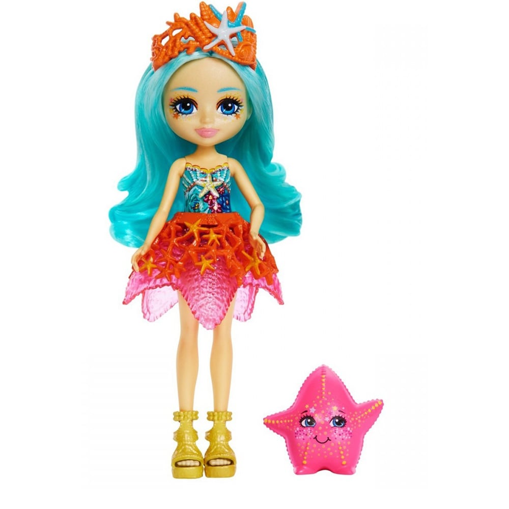Set papusa ENCHANTIMALS Staria - Starfish&Beamy MTHCF69, 4 ani+, multicolor