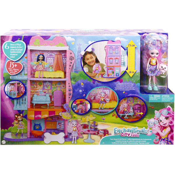 Set papusa ENCHANTIMALS Cafeneaua din jungla MTHHC18O, 4 ani+, multicolor