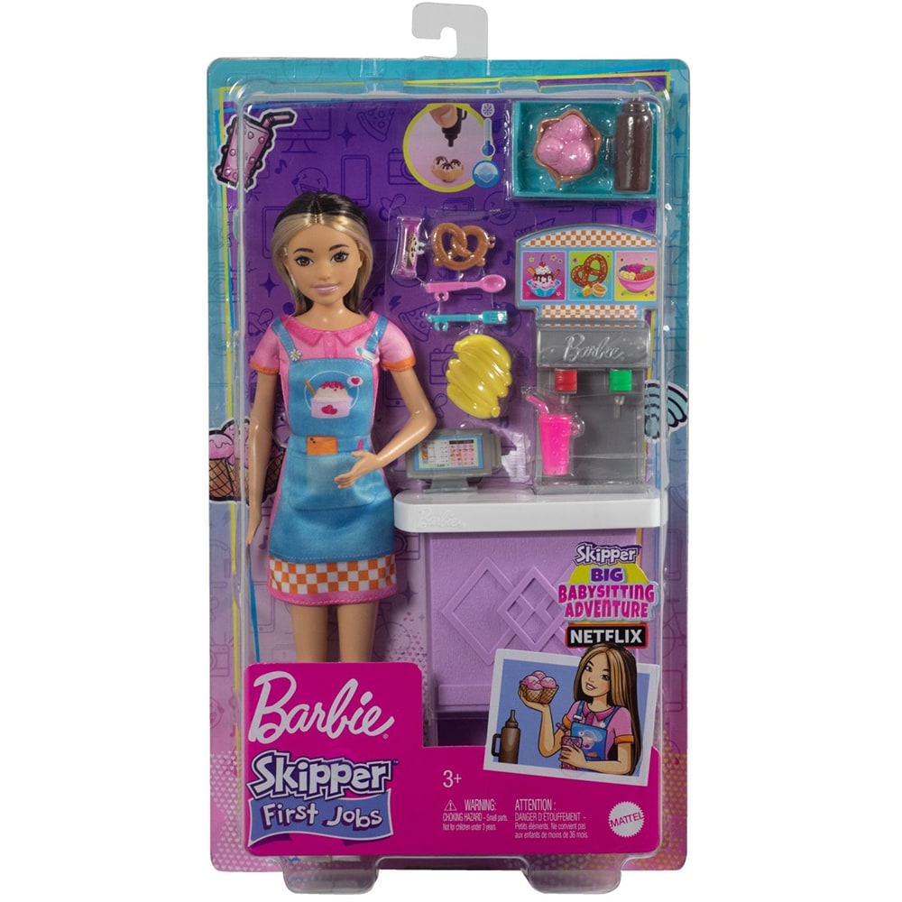 Papusa BARBIE Skipper - First Jobs Snack Bar MTHKD79, 3 ani+, multicolor