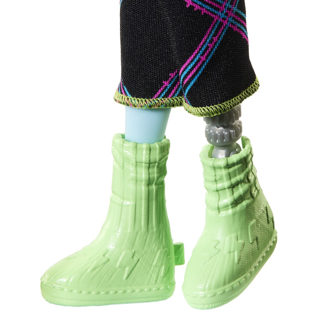 Papusa MONSTER HIGH Creepover Party - Frankie MTHKY68, 4 ani+, negru-bleu