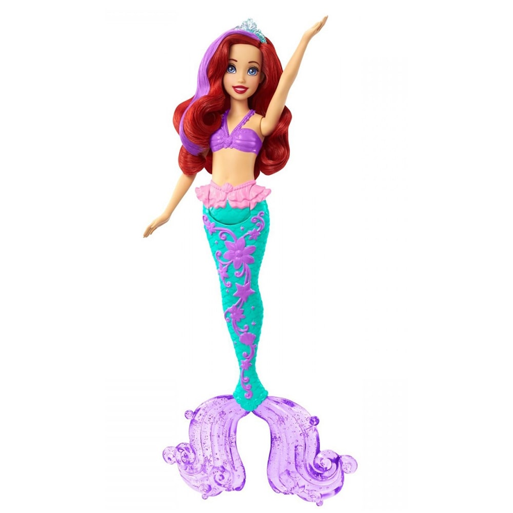 Papusa DISNEY PRINCESS Ariel culori schimbatoare MTHLW00, 3 ani+, verde-mov