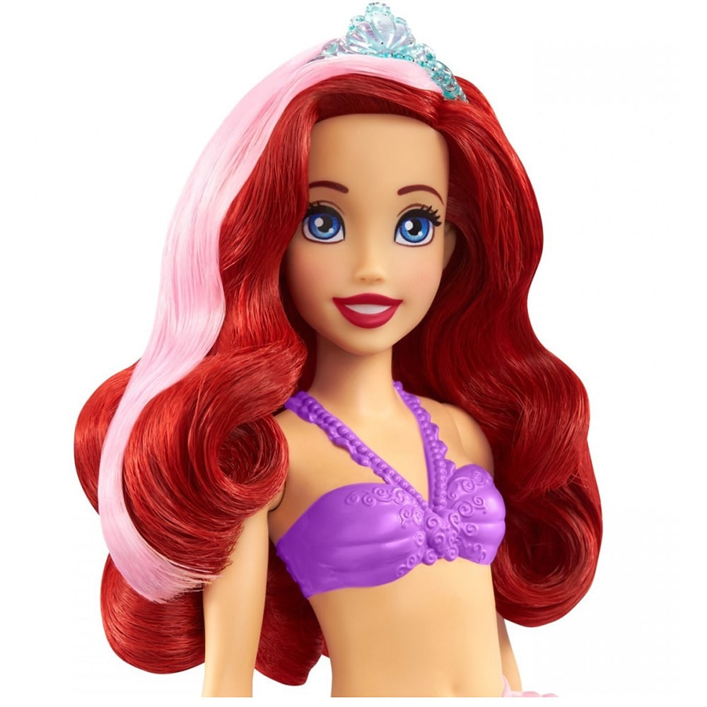 Papusa DISNEY PRINCESS Ariel culori schimbatoare MTHLW00, 3 ani+, verde-mov