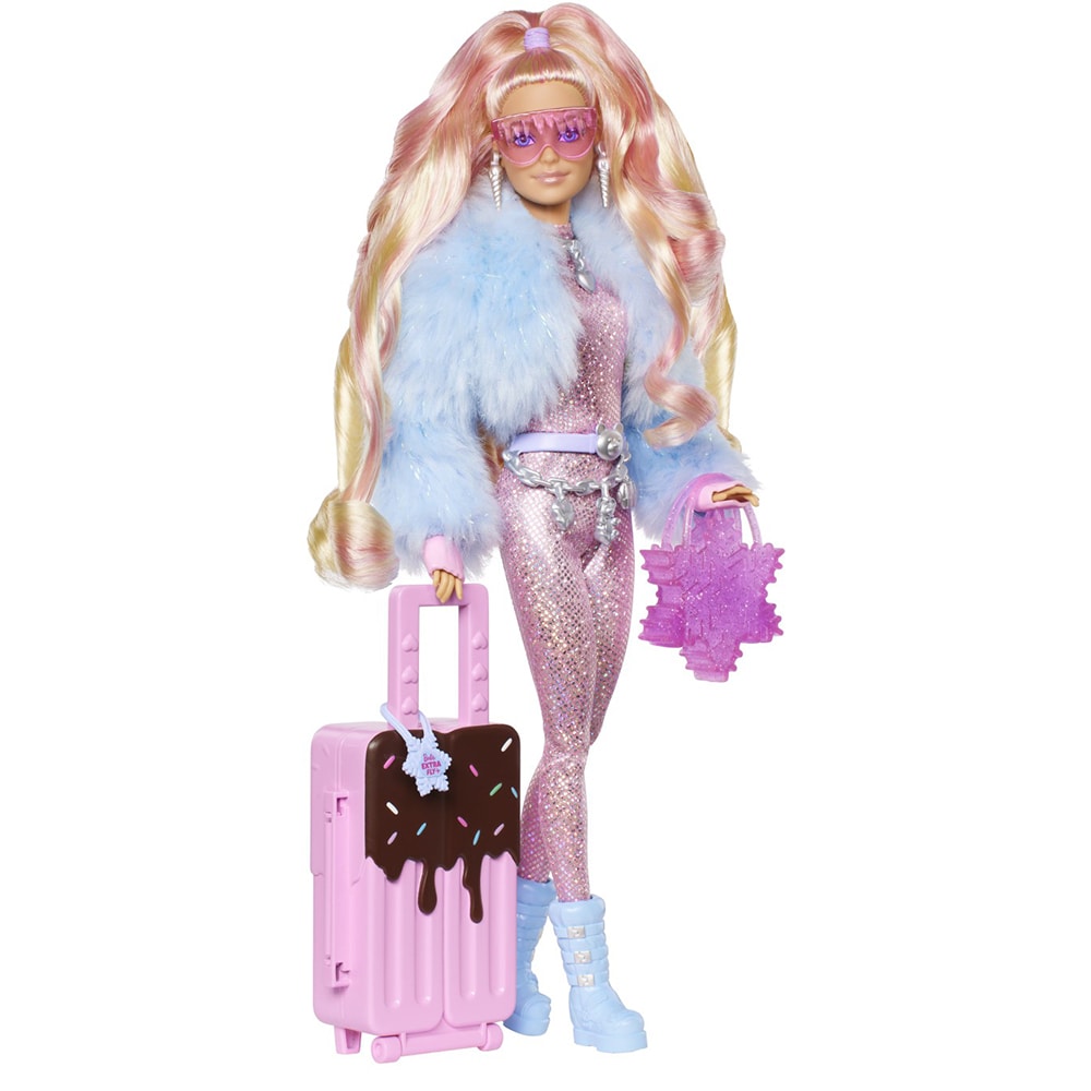 Set papusa BARBIE Extra Fly - La munte MTHPB16, 3 ani+, roz-bleu