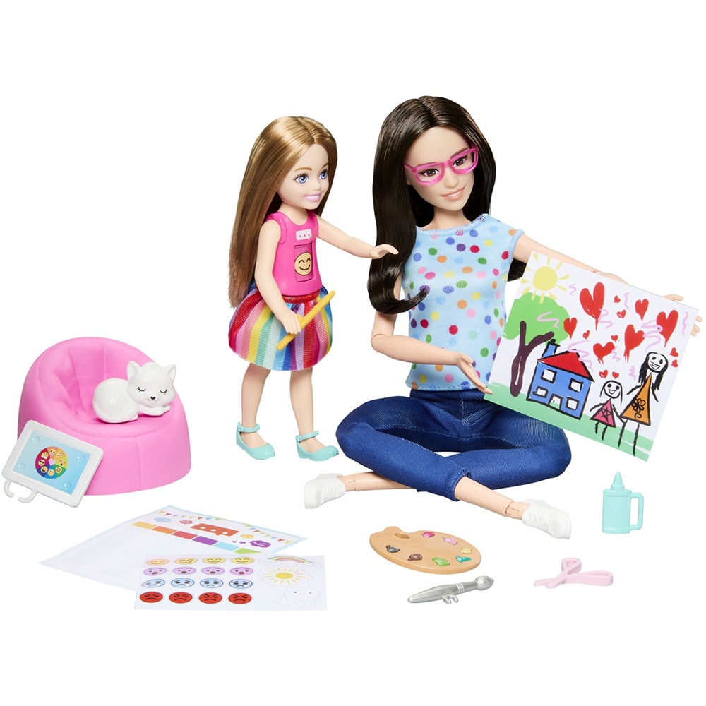 Papusa BARBIE You Can Be Anything - Terapeut in arta MTHRG48, 3 ani+, multicolor