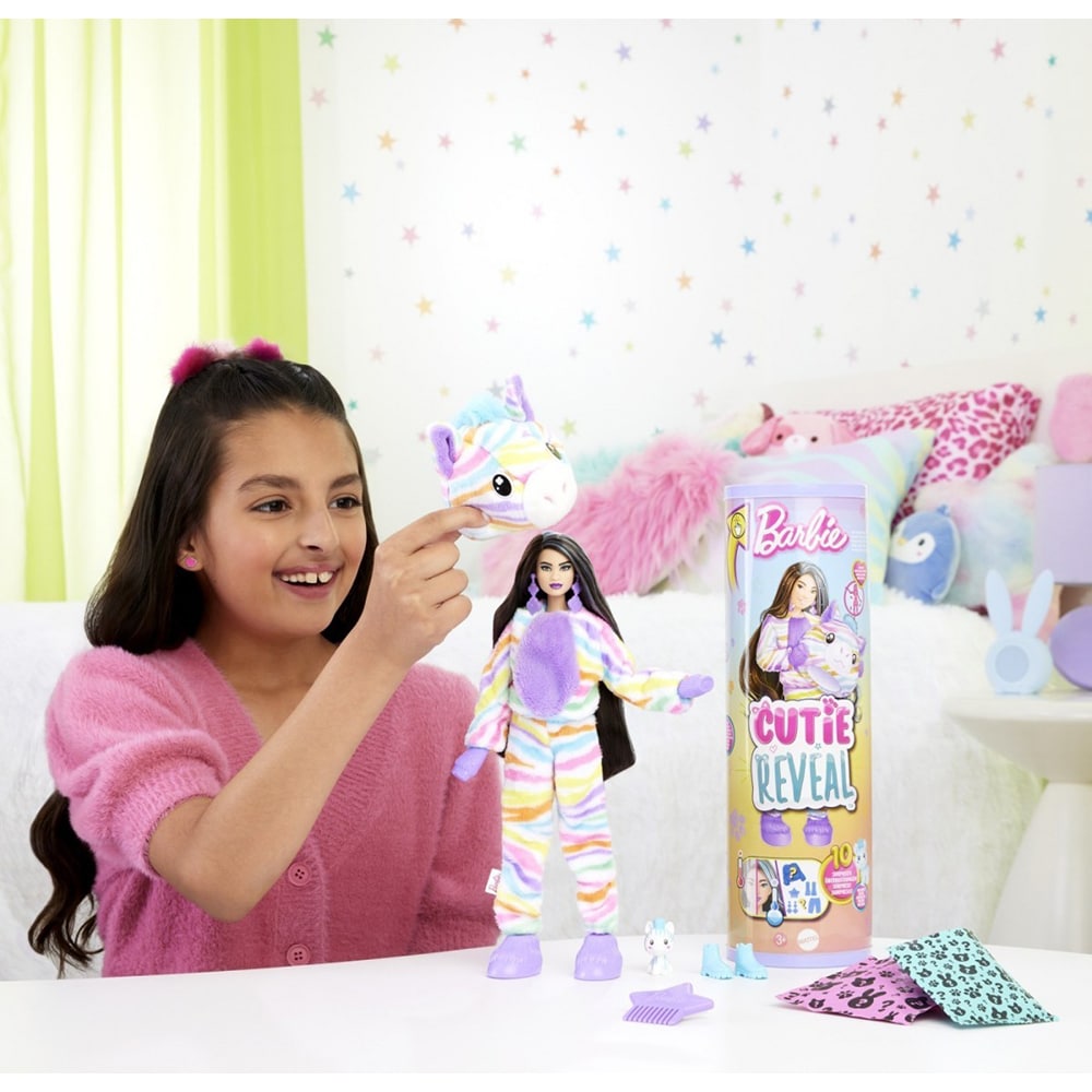 Papusa BARBIE Cutie Reveal - Zebra MTHRK39, 3 ani+, multicolor