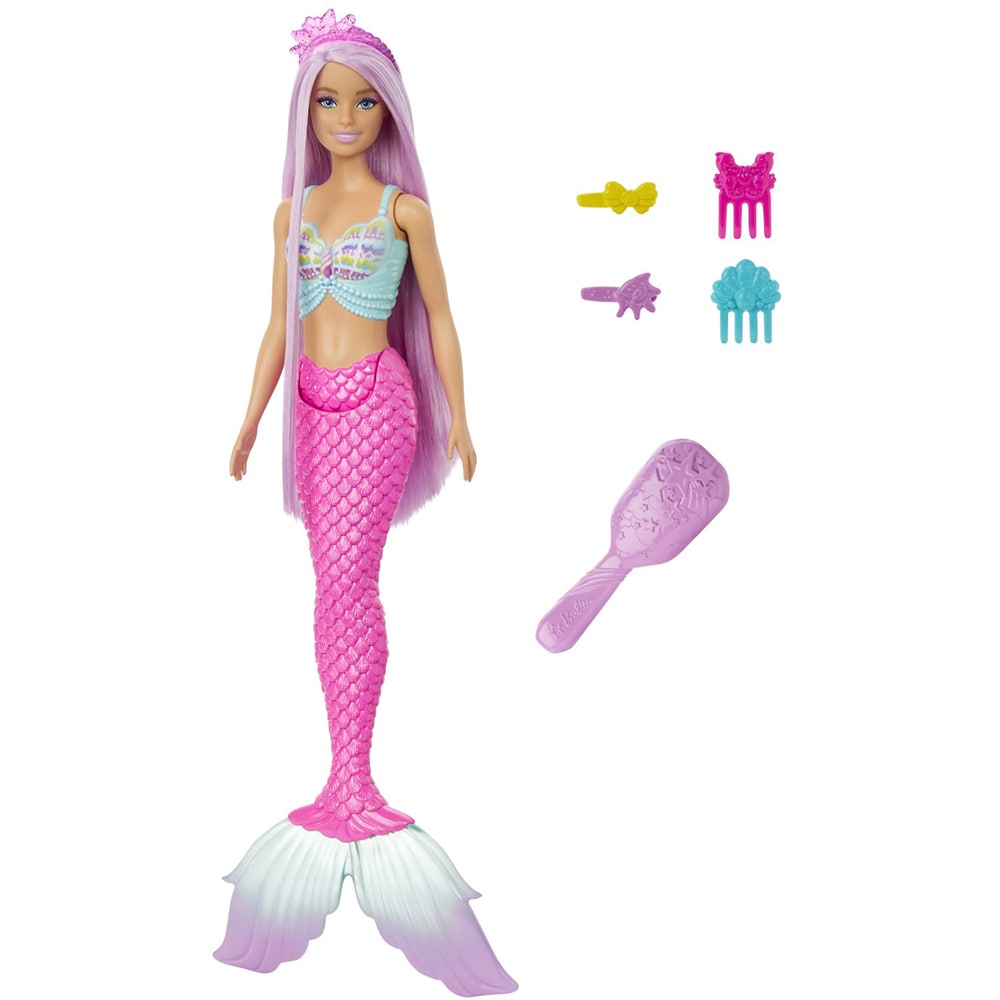 Papusa BARBIE Dreamtopia - Sirena MTHRR00, 3 ani+, mov-roz