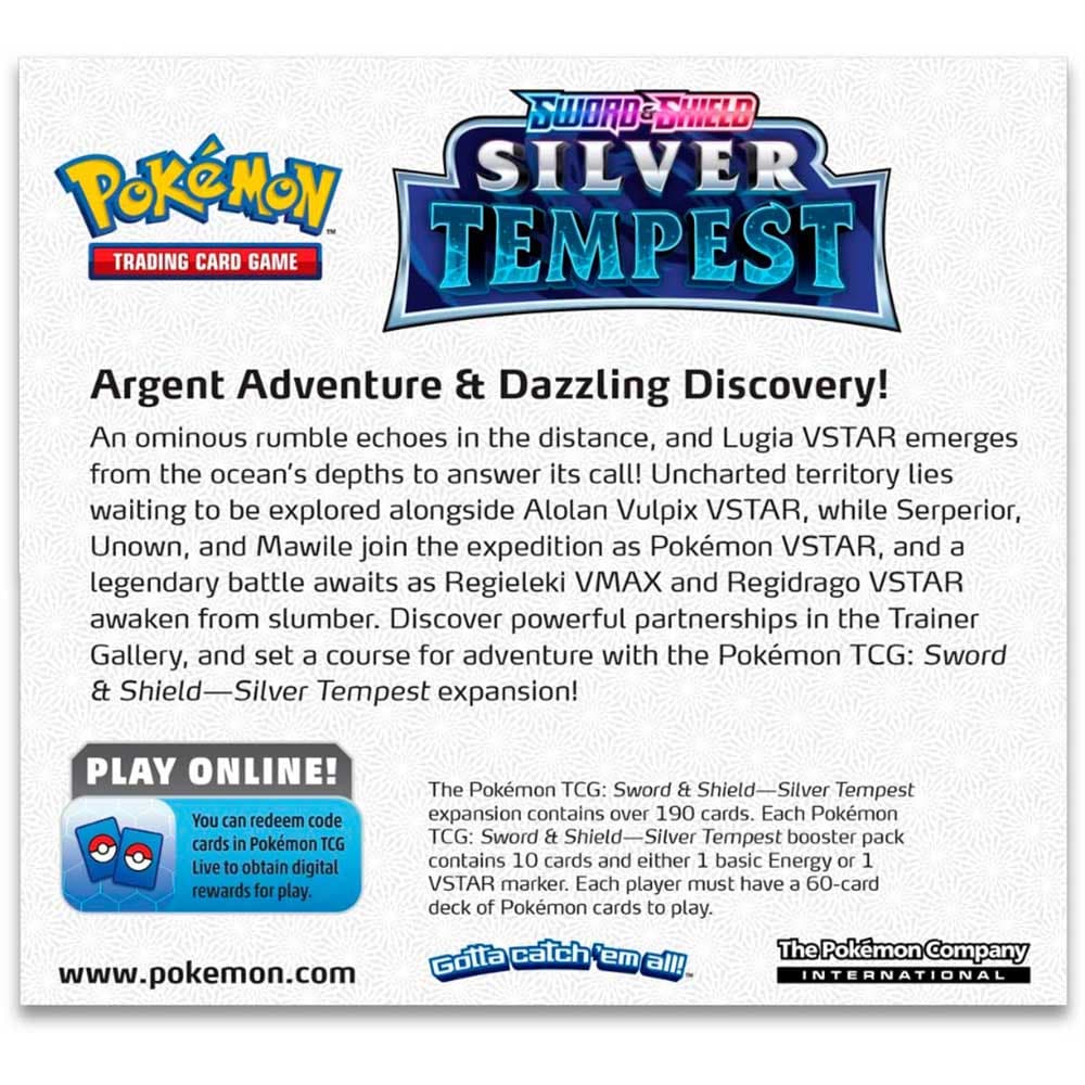 Set cartonase POKEMON TCG - Silver Tempest Booster PCI85091, 6 ani+, multicolor