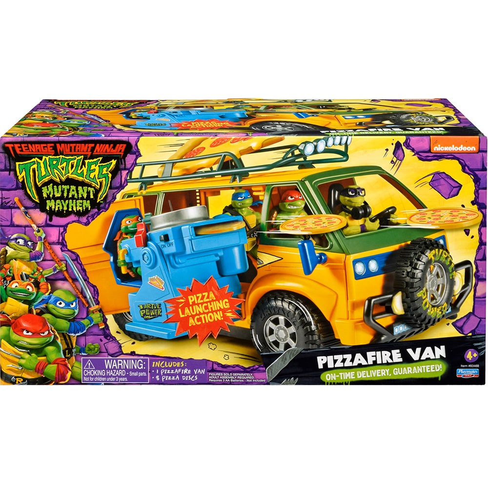 Masinuta TESTOASELE NINJA Pizza Van TM83468O, 4 ani+, portocaliu-verde