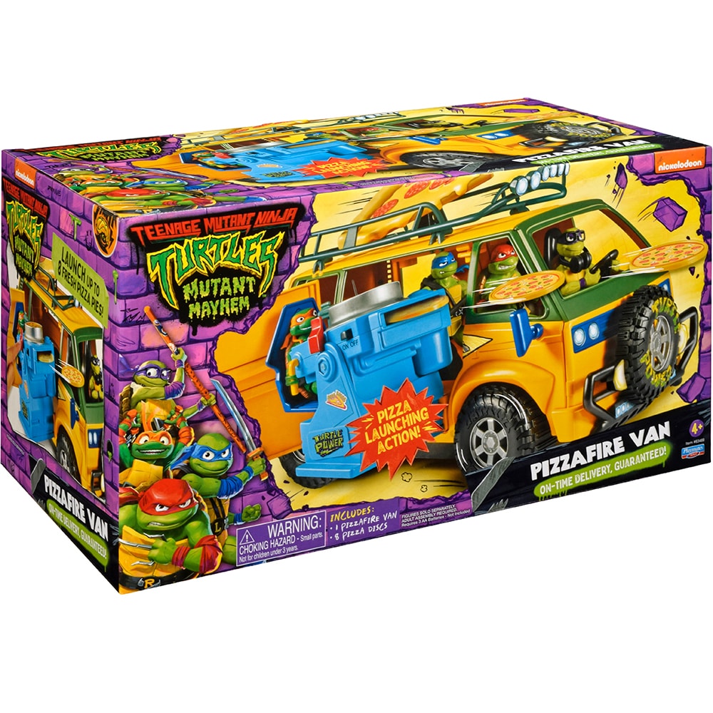 Masinuta TESTOASELE NINJA Pizza Van TM83468O, 4 ani+, portocaliu-verde