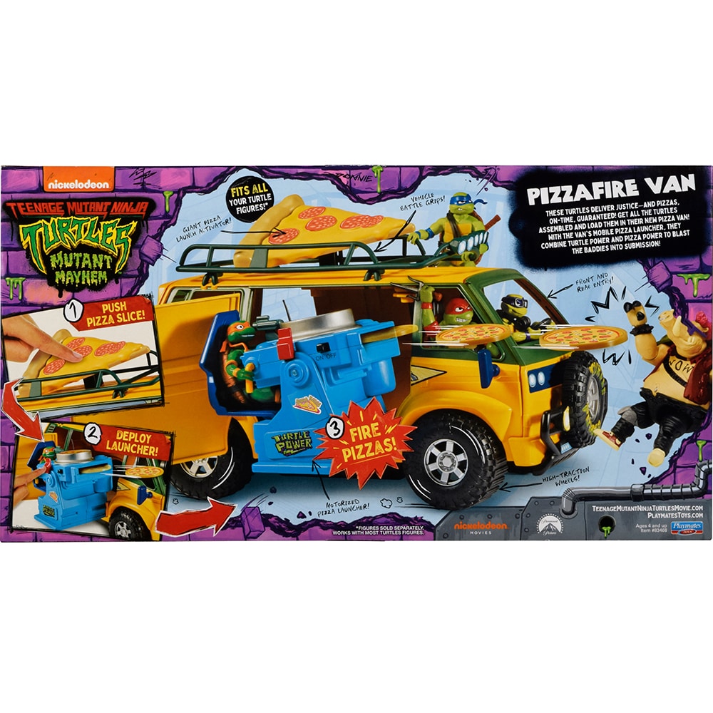 Masinuta TESTOASELE NINJA Pizza Van TM83468O, 4 ani+, portocaliu-verde