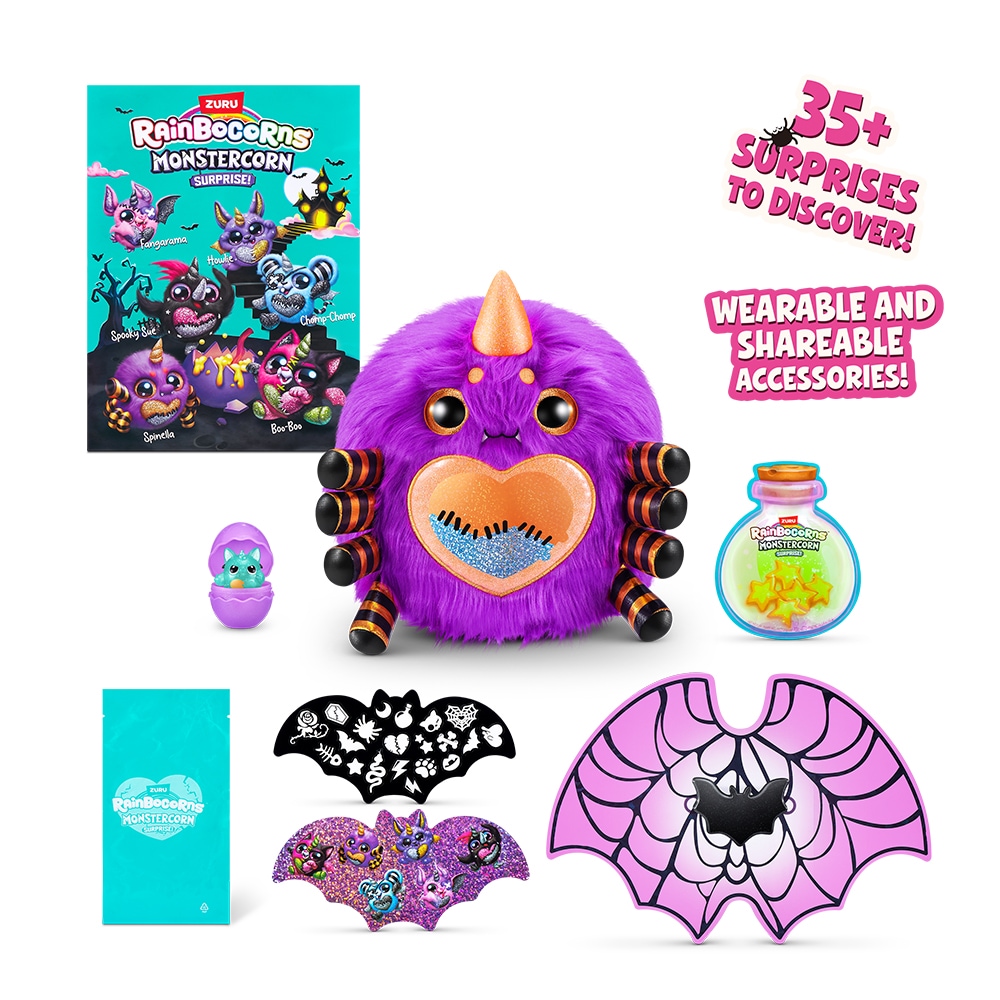 Jucarie de plus RAINBOCORNS Unicornul curcubeu Monstercorn ZR9297O, 3 ani+, multicolor