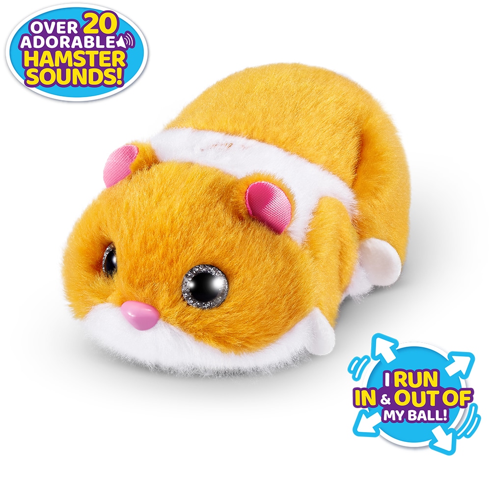 Jucarie de plus PETS ALIVE Hamster ZR95434O, 3 ani+, portocaliu-alb