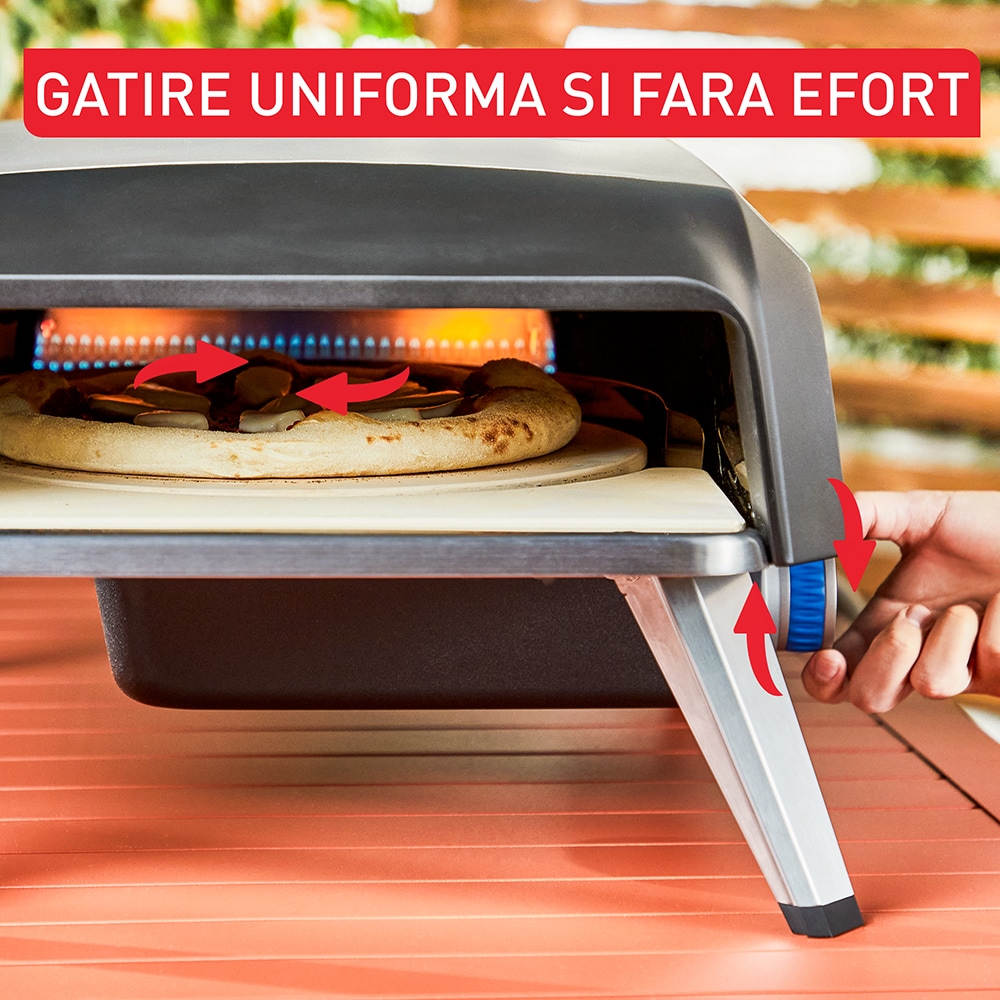 Cuptor cu gaz pentru pizza TEFAL Pizza Pronto JM412010, gri-negru