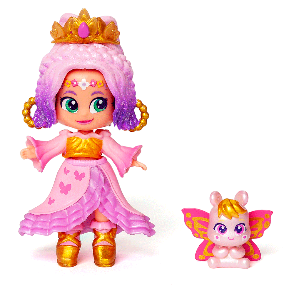 Set papusa KOOKYLOOS Dulap Dreamy Blossom 1100042503, 3 ani+, mov-galben