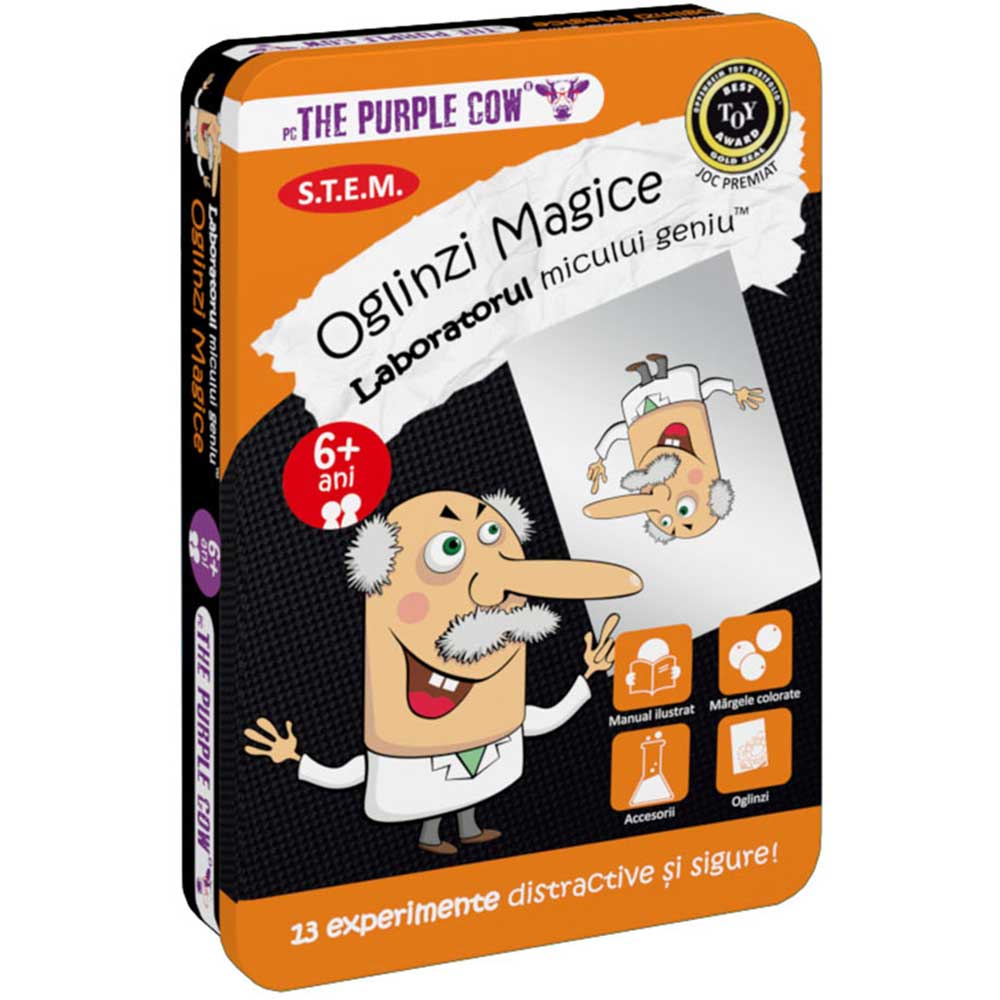 Joc educativ PURPLE COW Laboratorul micului geniu - Oglinzi Magice CW0377, 6 ani+, 1 jucator
