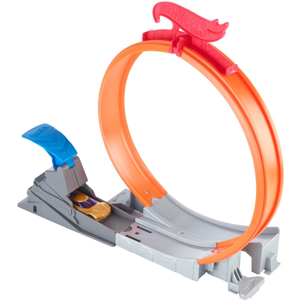 Set masinuta HOT WHEELS Action Classic Stunt Bucla FWM88, 4 ani+, gri-portocaliu