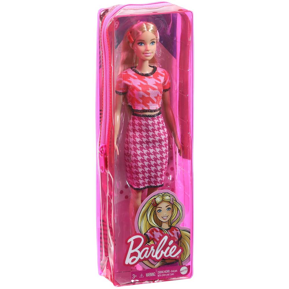 Papusa BARBIE Dreamtopia Fashionistas - Tinuta casual GRB59, 3 ani+, roz-negru