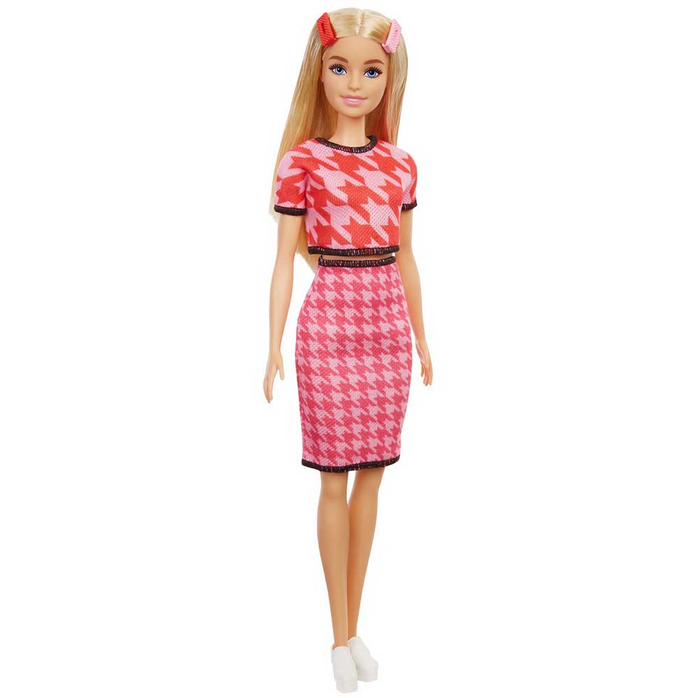 Papusa BARBIE Dreamtopia Fashionistas - Tinuta casual GRB59, 3 ani+, roz-negru