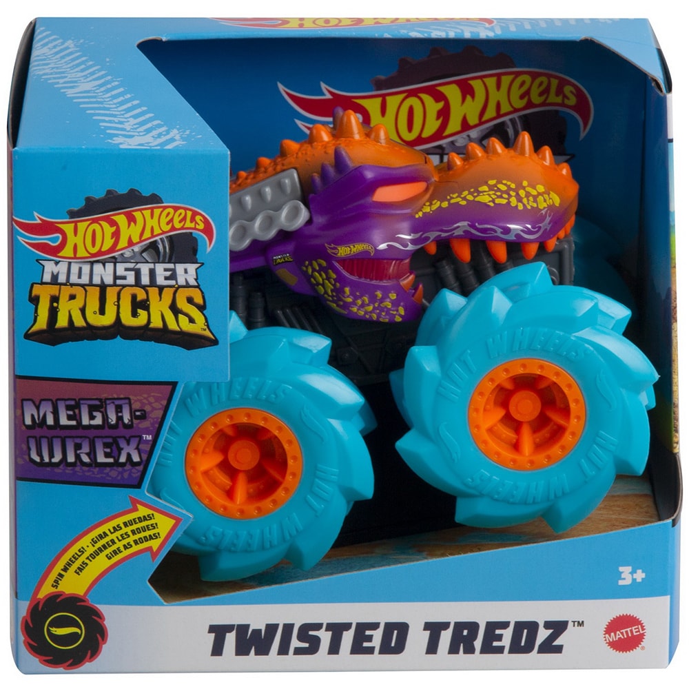 Masinuta HOT WHEELS Monster Truck Twister Tredz Wrex GVK39, 3 ani+, multicolor