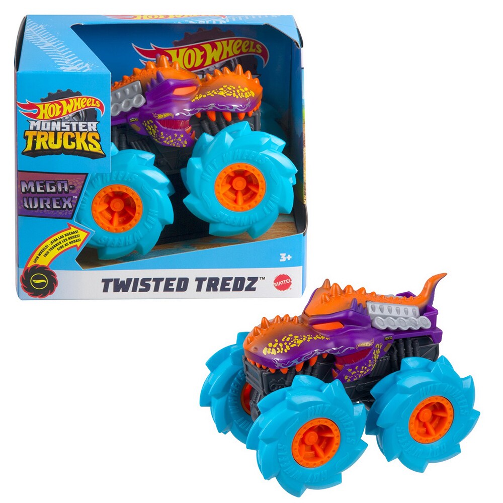Masinuta HOT WHEELS Monster Truck Twister Tredz Wrex GVK39, 3 ani+, multicolor