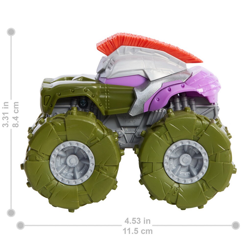 Masinuta HOT WHEELS Monster Truck Twisted Tredz Hulk GVK42, 3 ani+, kaki-gri
