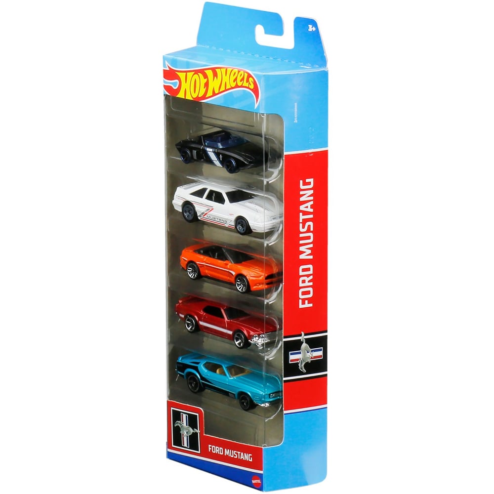 Set 5 masinute HOT WHEELS Ford Mustang HFV92, 3 ani+, multicolor