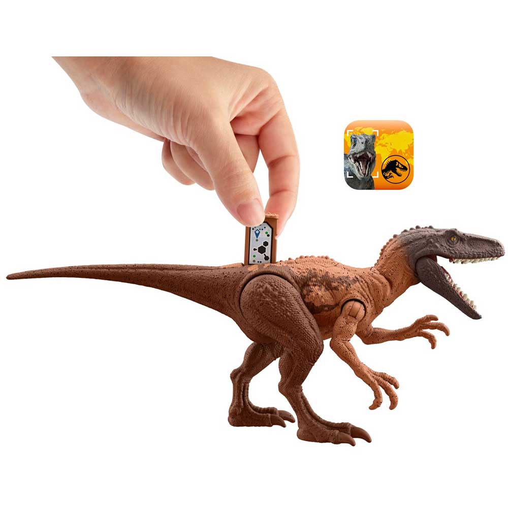Figurina JURASSIC WORLD Dino Trackers Danger Pack Herrerasaurus HLN64, 4 ani+, maro-gri