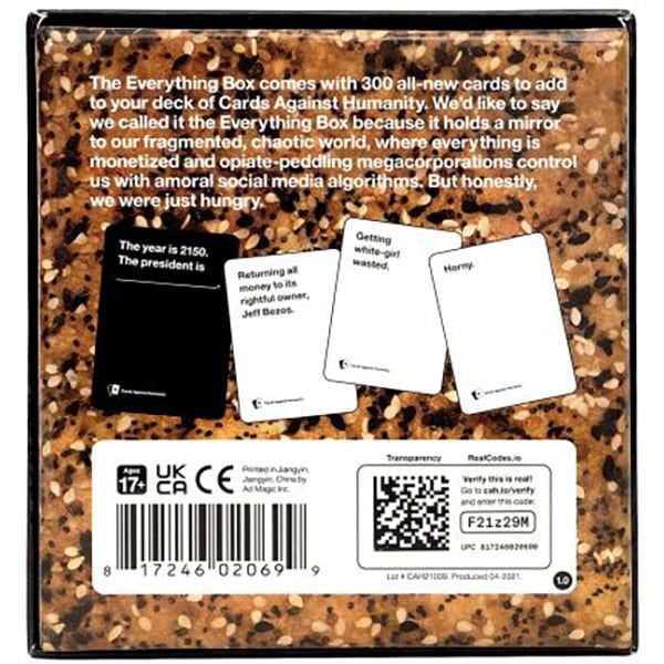 Joc de societate CARDS AGAINST HUMANITY Extensie - Everything Box HUM2EXT5, 17 ani+, 4-20 jucatori