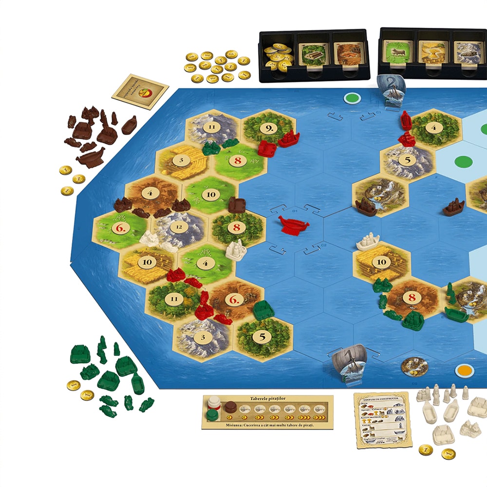 Joc de societate CATAN Extensie - Pirati si exploratori 5/6 PE56EXT, 12 ani+, 5-6 jucatori