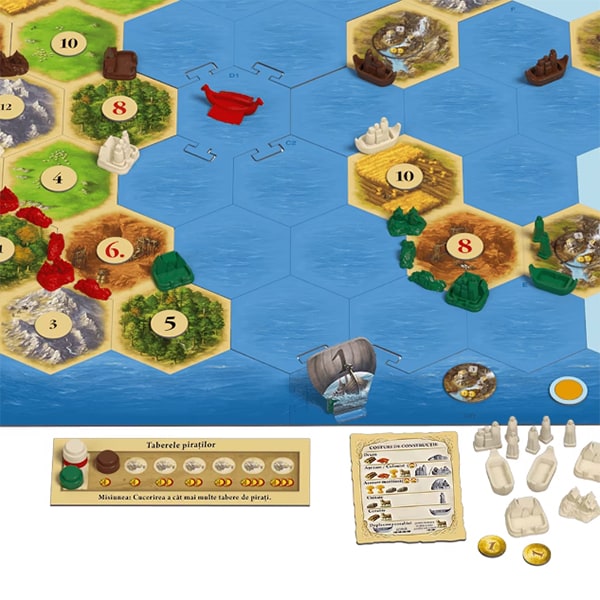 Joc de societate CATAN Extensie - Pirati si exploratori 5/6 PE56EXT, 12 ani+, 5-6 jucatori