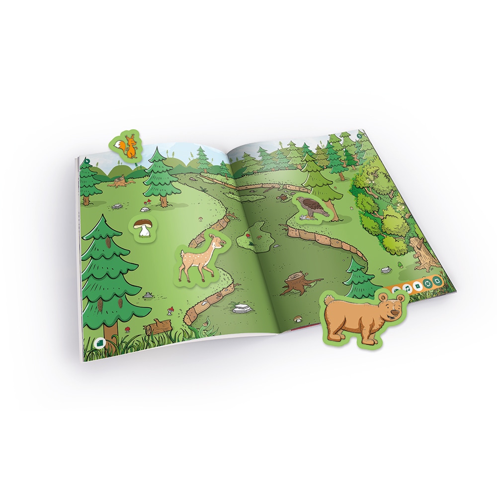 Carte interactiva cu autocolante RASPUNDEL ISTETEL Animale RASP63120, 3 ani+, multicolor