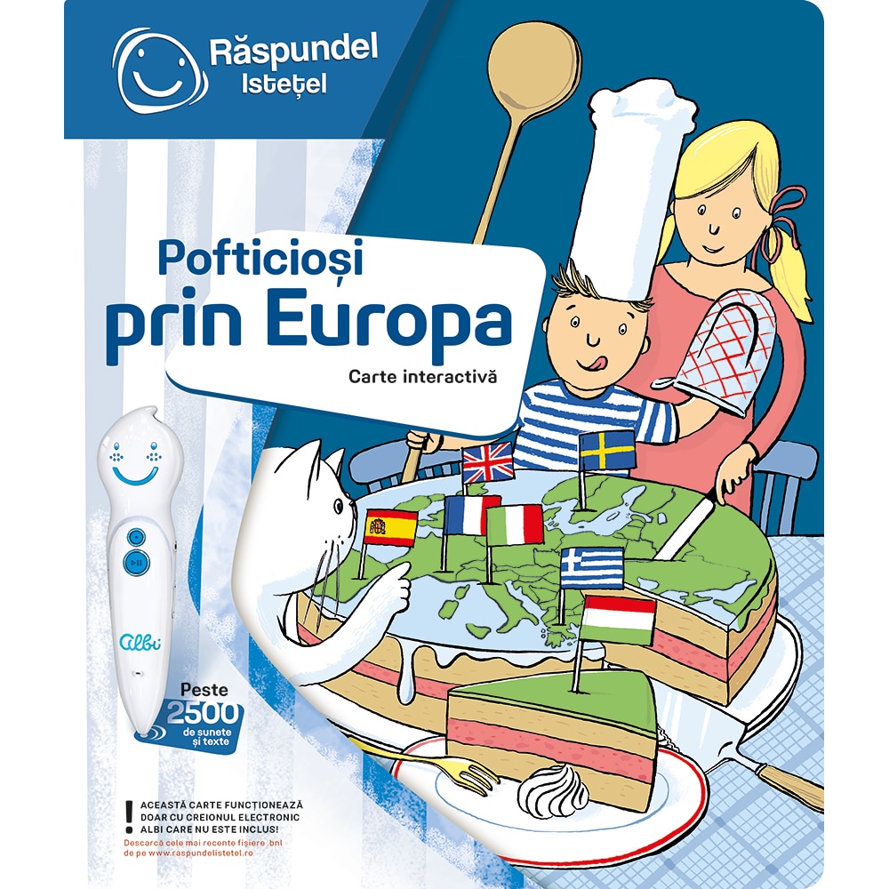 Carte interactiva RASPUNDEL ISTETEL Pofticiosi prin Europa RASP63359, 6 ani+, multicolor