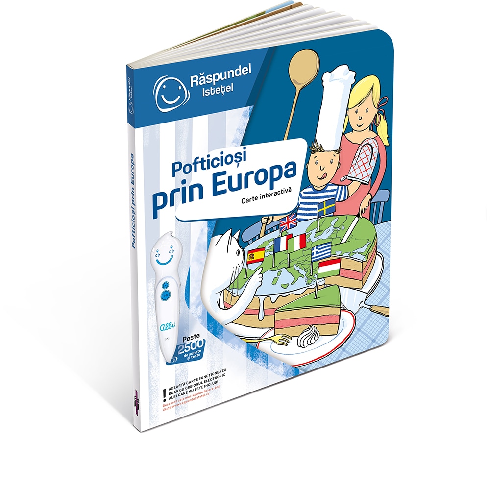 Carte interactiva RASPUNDEL ISTETEL Pofticiosi prin Europa RASP63359, 6 ani+, multicolor