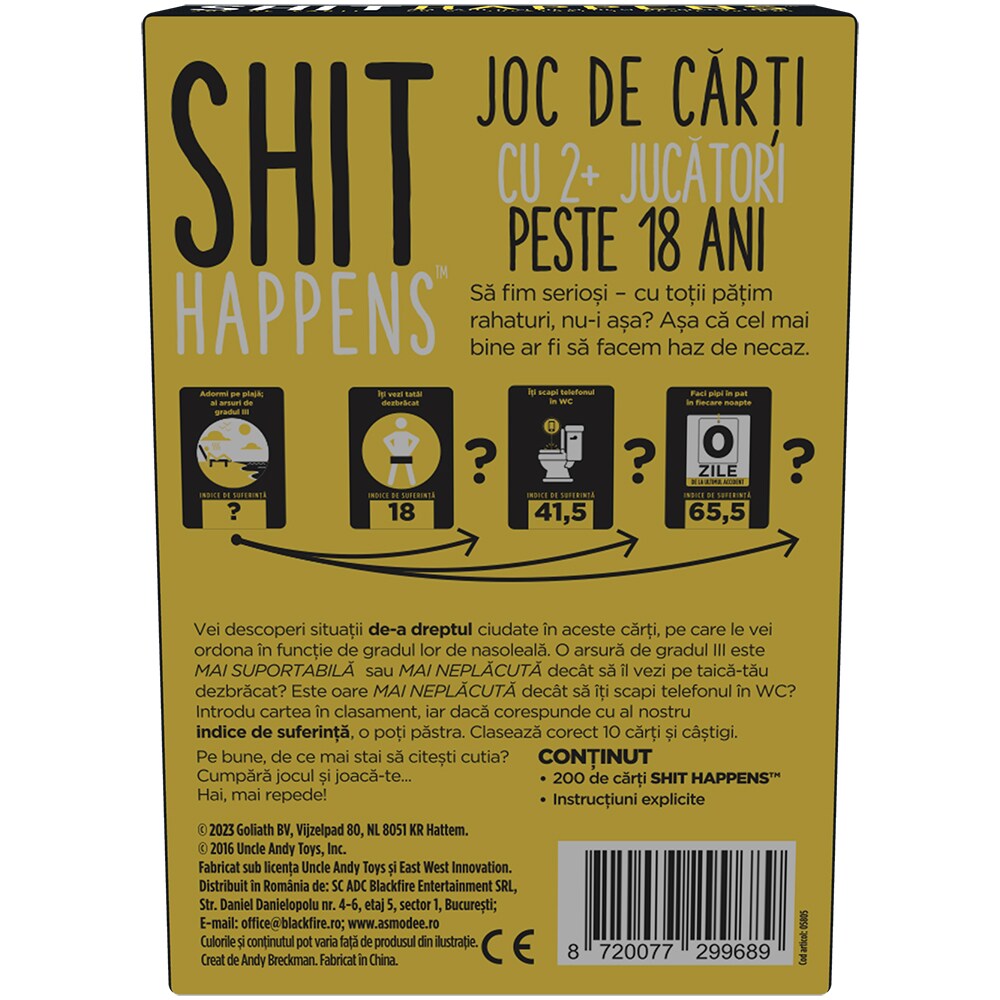 Joc de societate GOLIATH Shit happens SHIT9968RO, 18 ani+, 2 jucatori