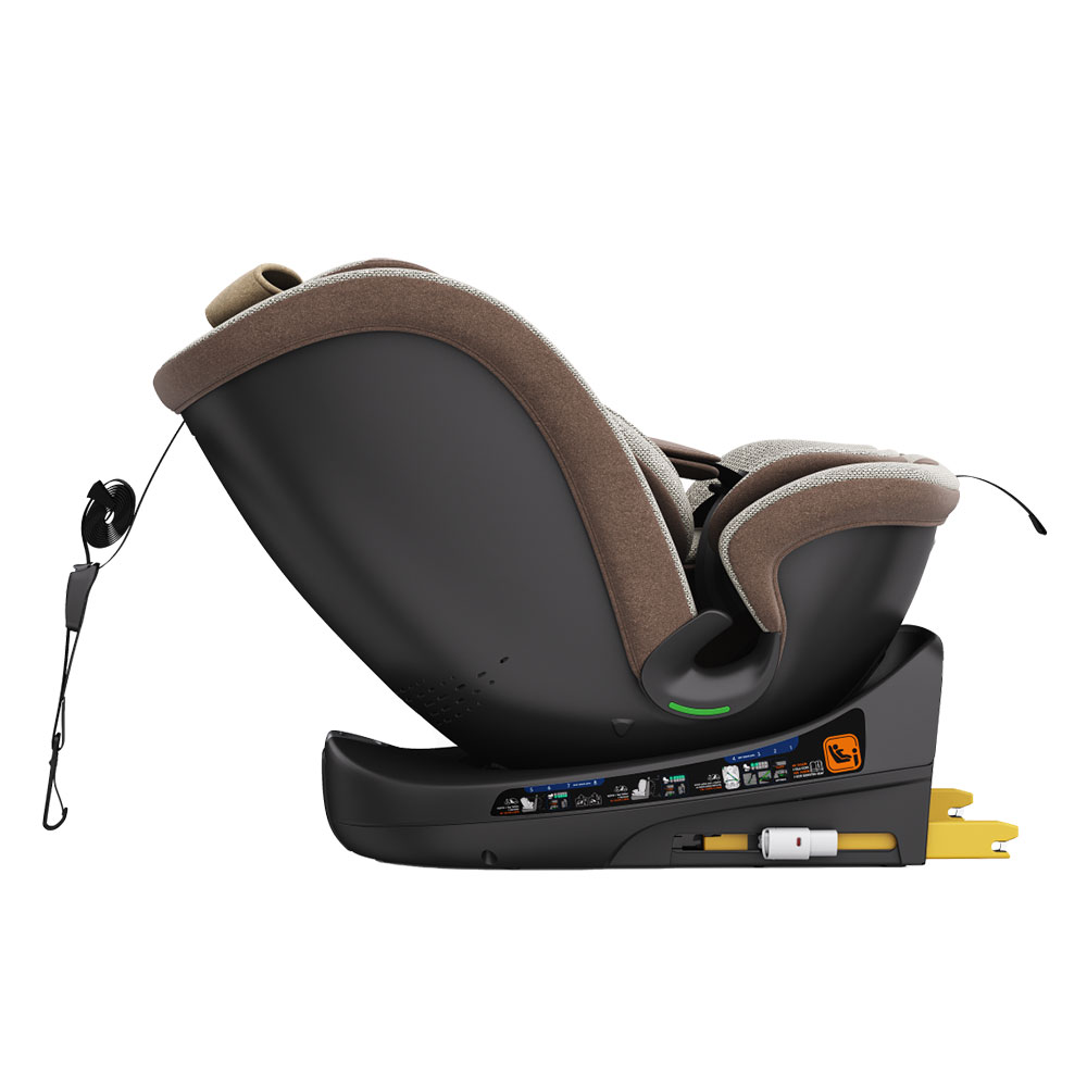 Scaun auto BUF BOOF B-Joy Deluxe rotativ 360 grade BJOYBROWNDOG, Isofix, 0-36 kg, i-Size, maro