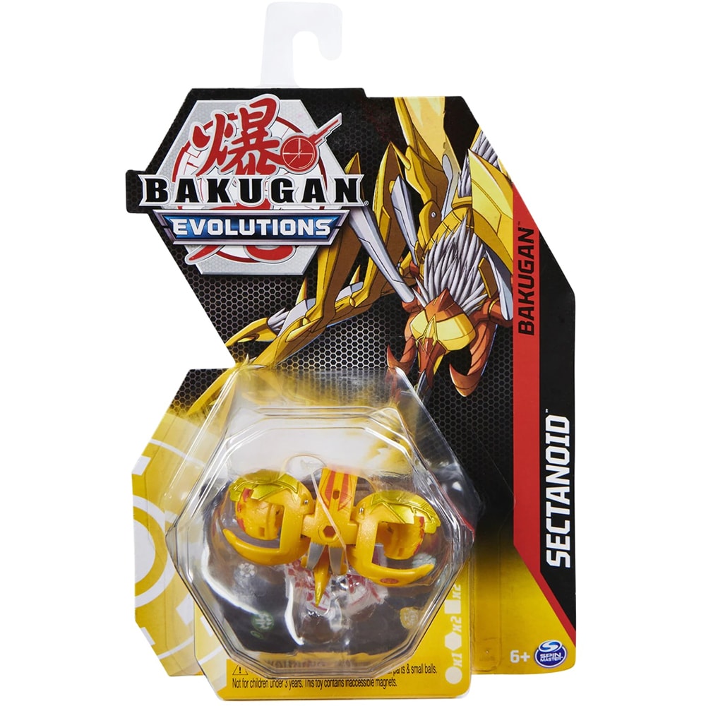 Set figurine BAKUGAN Evolutions S4 Bila Clasica Sectanoid 0135598, 6 ani+, galben