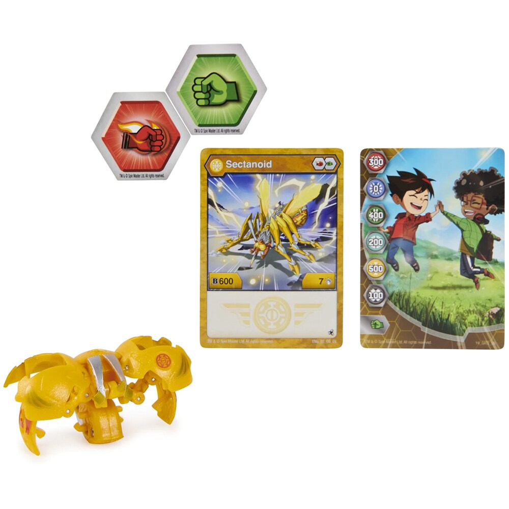 Set figurine BAKUGAN Evolutions S4 Bila Clasica Sectanoid 0135598, 6 ani+, galben