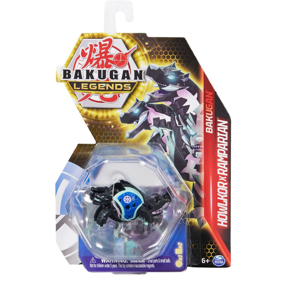 Figurina BAKUGAN S5 - Bila Clasica Howlkor Ramparian 0140597, 6 ani+, negru-albastru