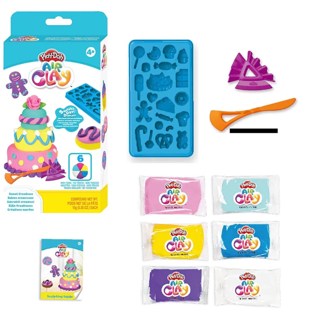 Set plastilina AIR CLAY Cofetarie 1100029415, 4 ani+, multicolor 